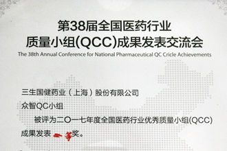 Z6.COM喜获全国医药行业QCC成果发表一等奖
